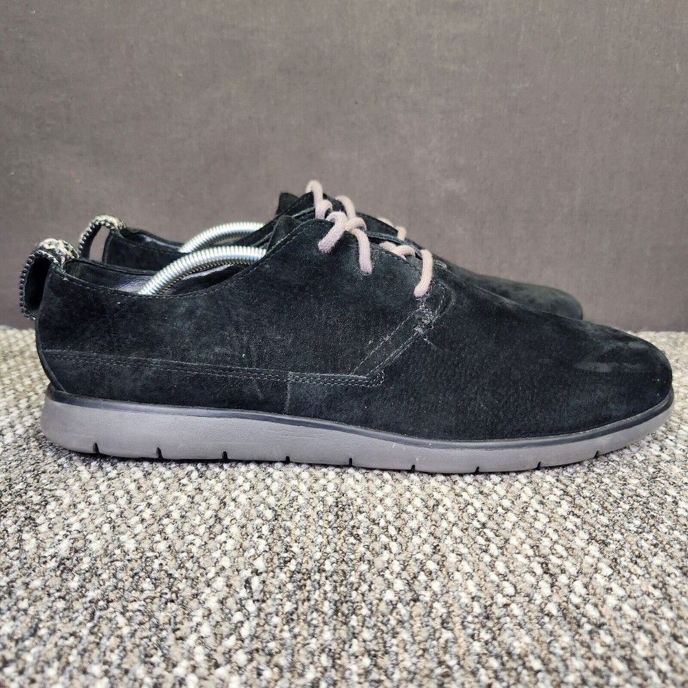 Ugg Bowmore Mens Size 13 Black Suede Leather Low Business Casual Sneakers Shoes
